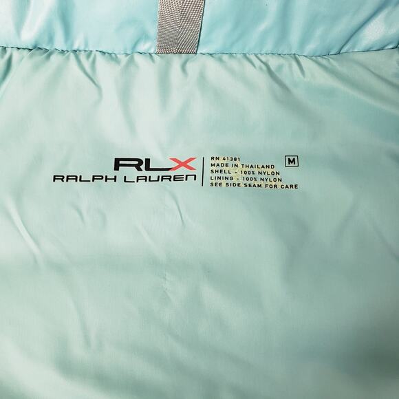 RLX RALPH LAUREN Women's Size Medium Down Quilted Puffer Vest Aqua in VGUC - Picture 2 of 10